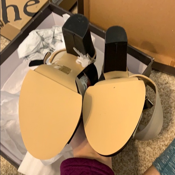 Black & Nude Strappy Sandals NWOB - Picture 4 of 5